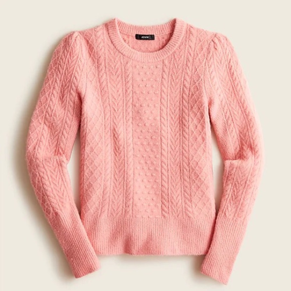 BRAND NEW!!! JCREW Stretch wool cable-knit crewneck sweater